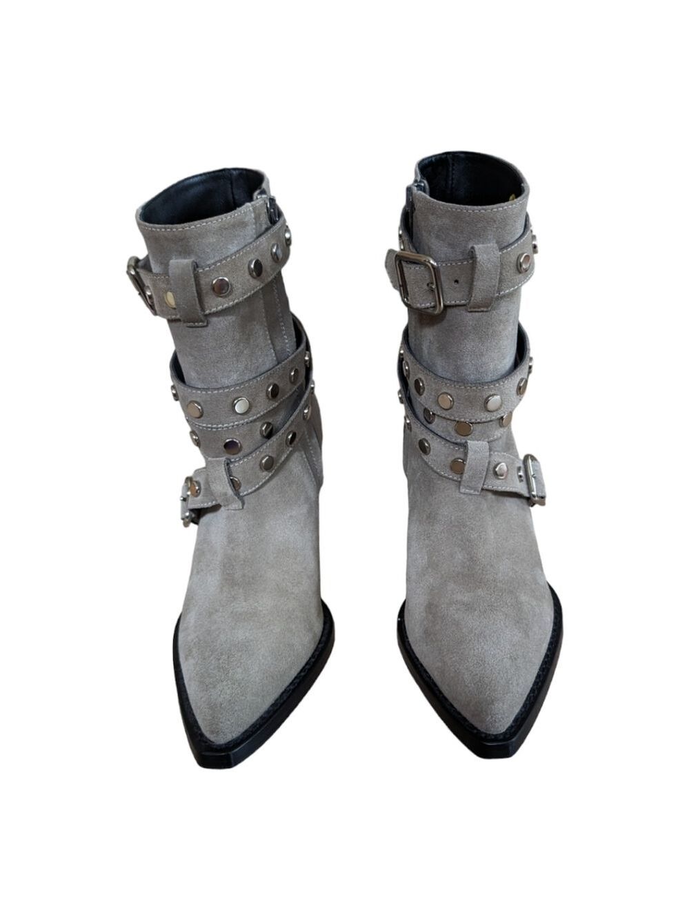 Iro Bonobal Wrap Around Strap Boots in Gray Suede Size EU 37 US 6.5 Like new - Picture 4 of 9